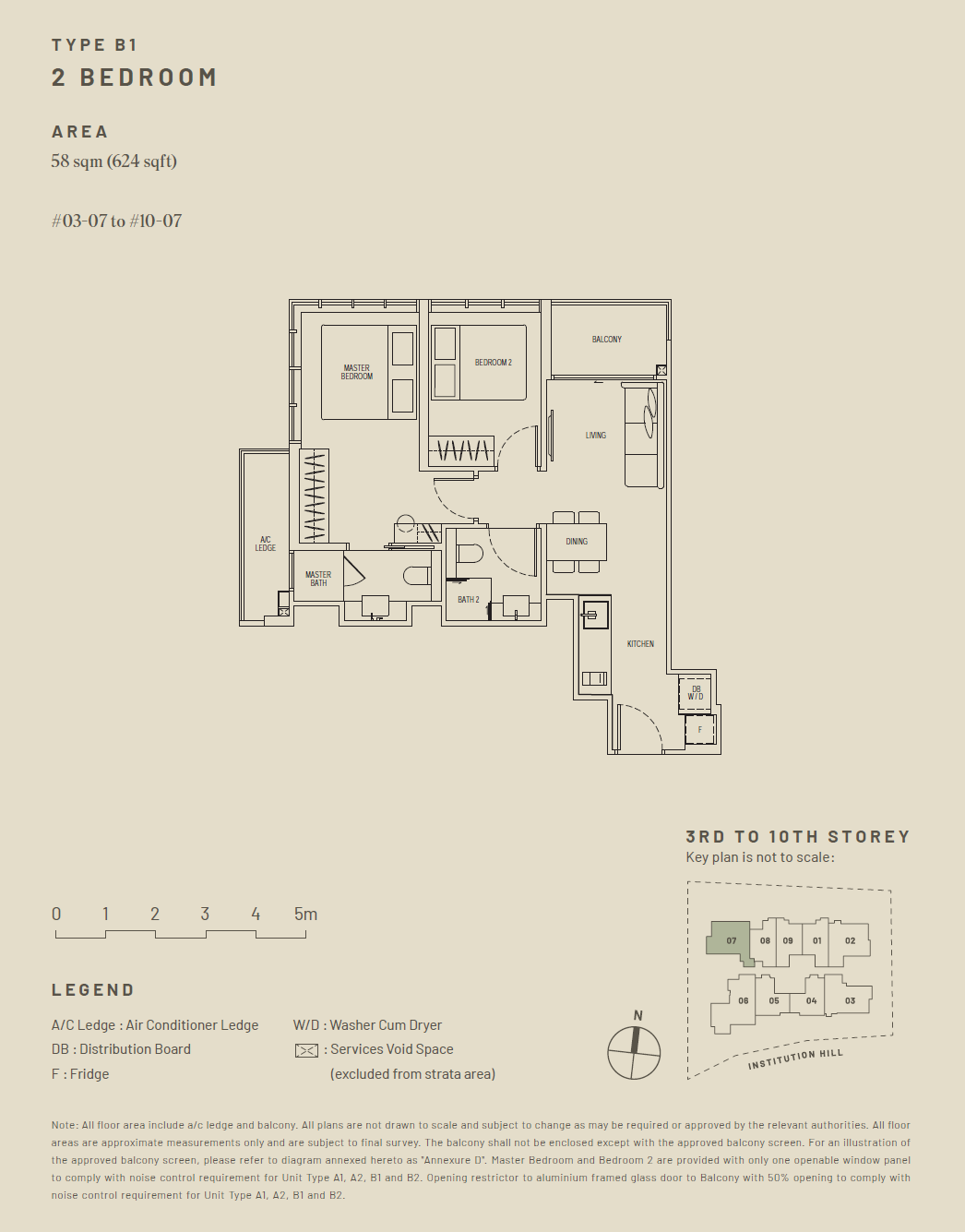 Hill House 1 Bedroom Floor Plan 2